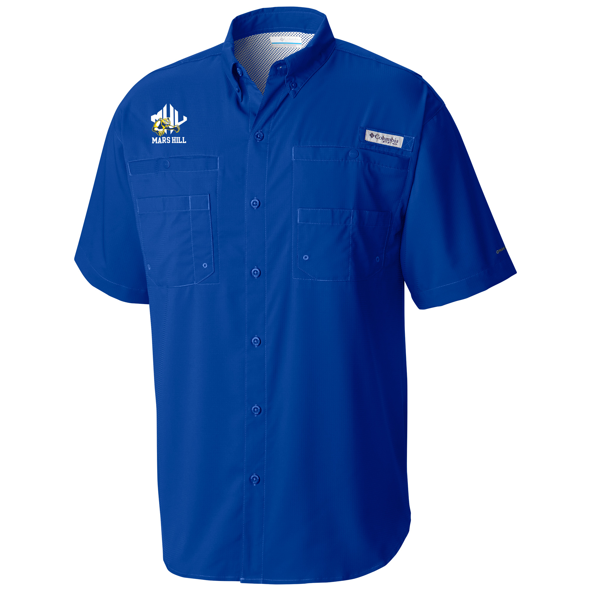 COLUMBIA TAMIAMI SHORT SLEEVE ROYAL SHIRT - Mars Hill University