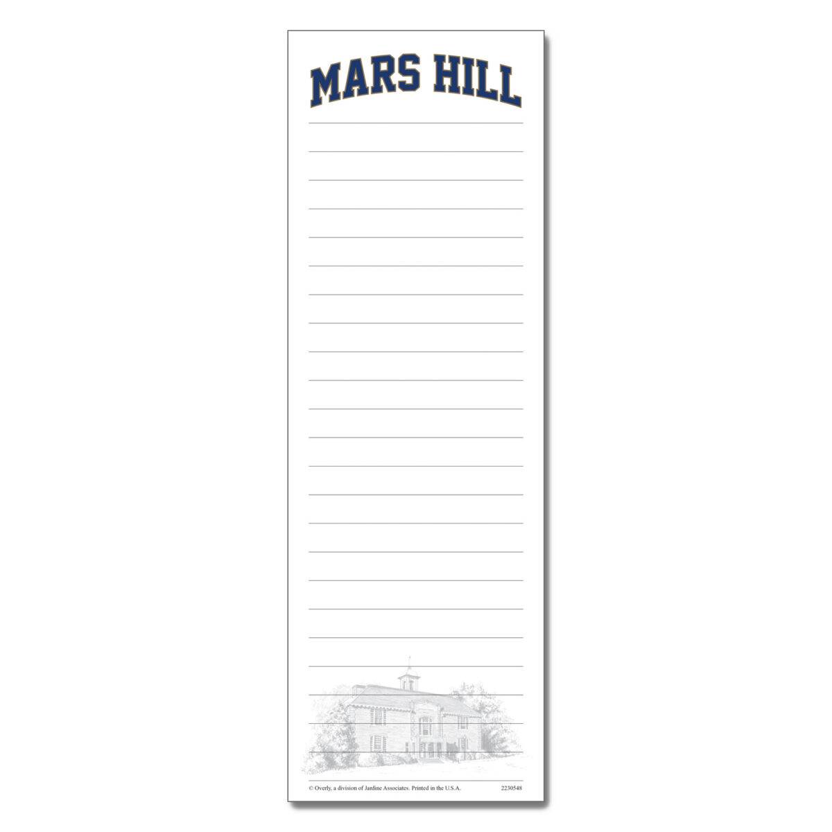 MARS HILL UNIVERSITY "THINGS TO DO" NOTEPAD Mars Hill University