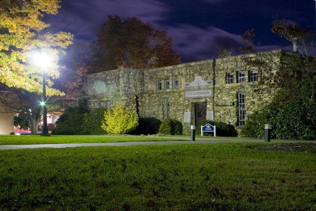 Montague Hall in the evening