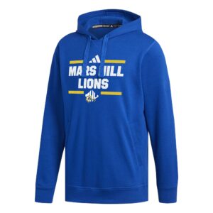 royal blue adidiad hoodie with Mars Hill Lions in white and adidas and athletics logos