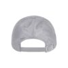 Back of gray ballcap with buckle strap