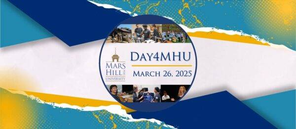 Day4MHU social media graphic with torn-paper design and the circular logo with several photos of students as the centerpiece