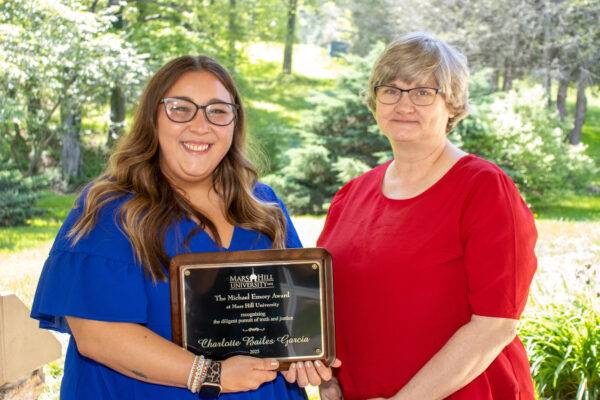 Michael Emory Award recipient: Charlotte Bailes Garcia (left), with Michael’s widow, Teresa Emory