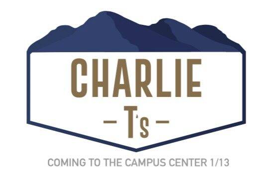 Charlie T's logo with text Coming to the Campus Center 1/13